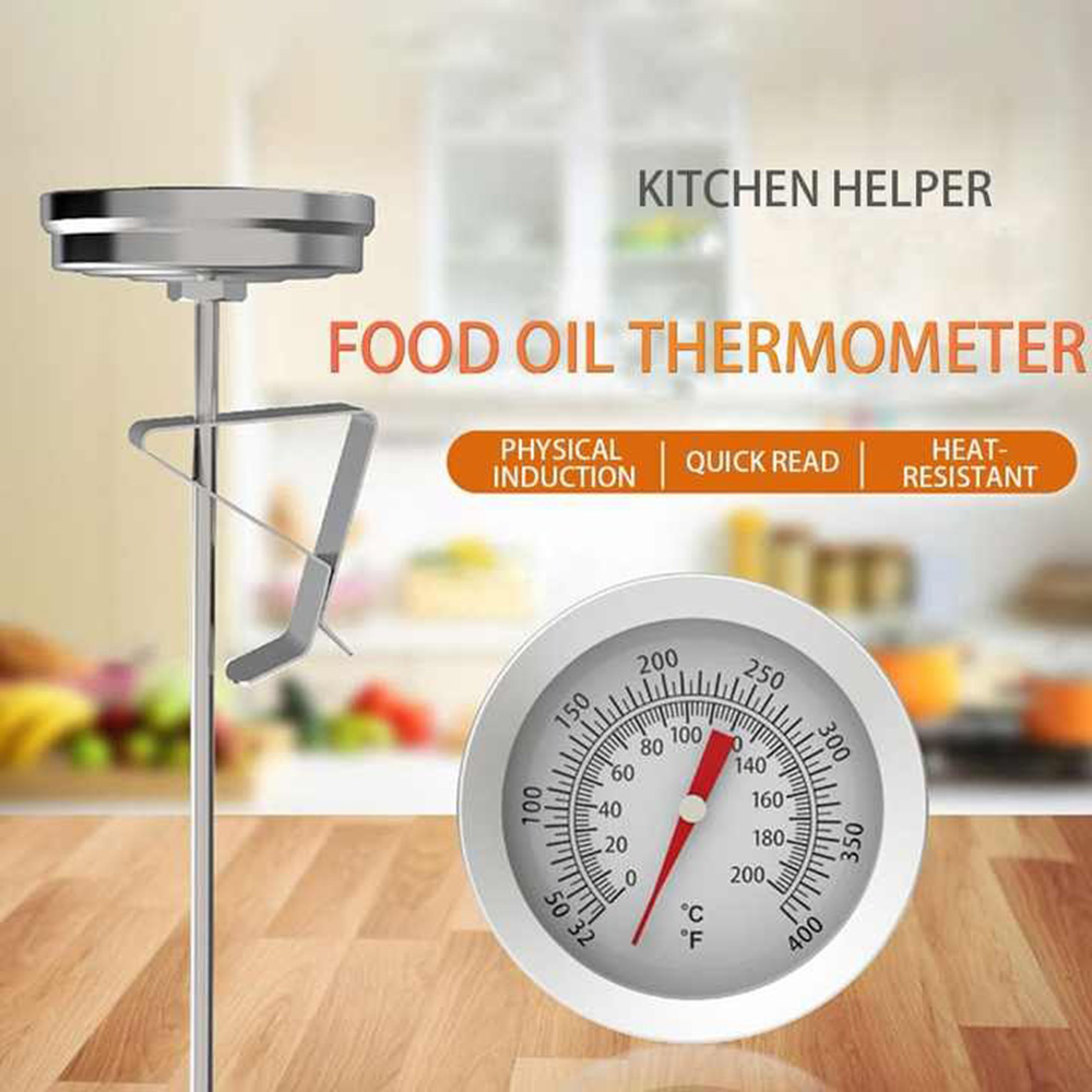 Oven Thermometer Analog - Stainless Steel Deep Fry Thermometer 0-200°C