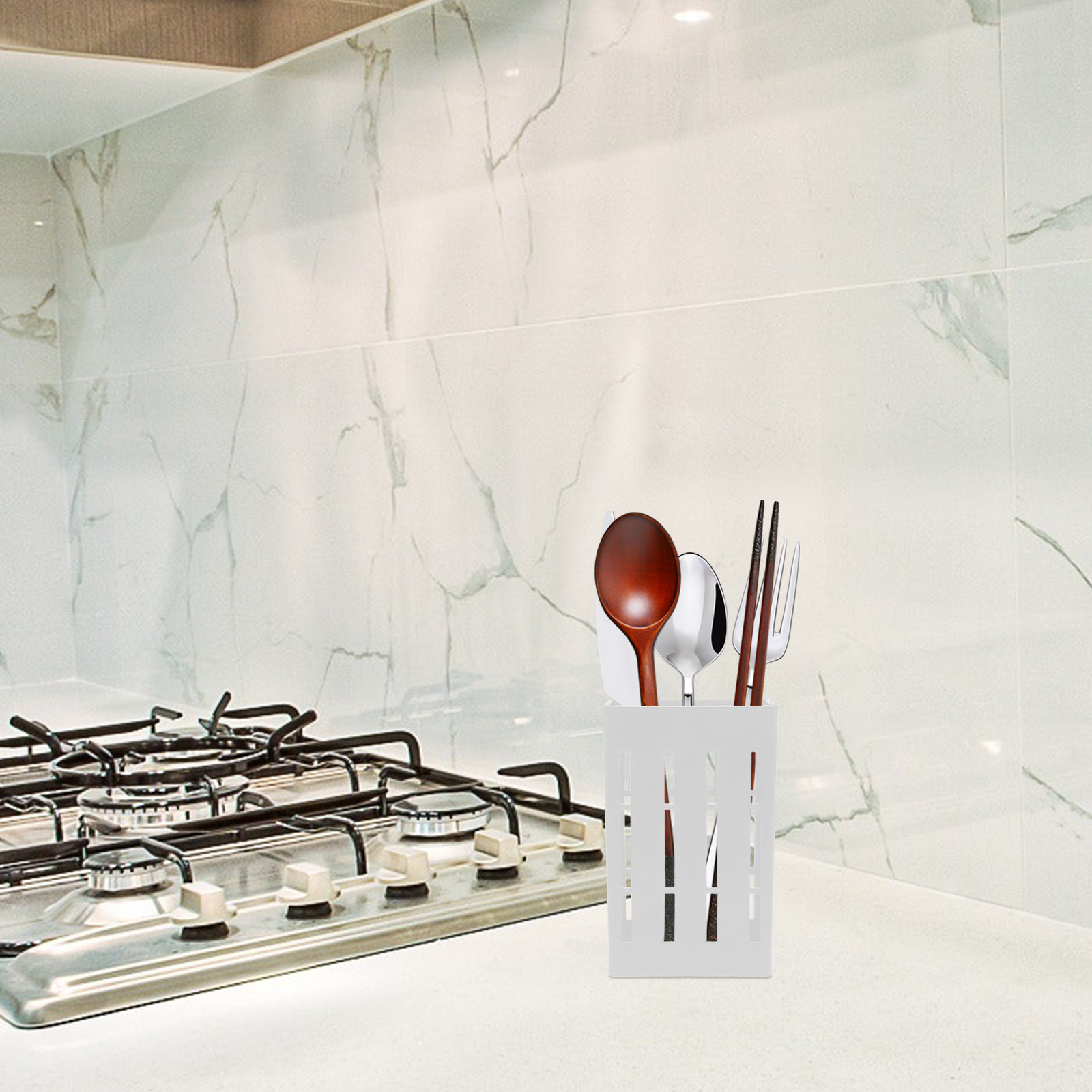 Kitchen Utensils - 1Set Plastic Wall Mount Utensil Holder