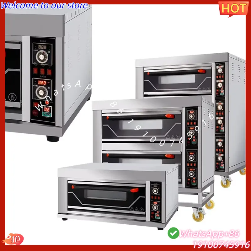 Commercial Kitchen Baking Oven - 2026Hot Industrial Electric Double Pizza Deck