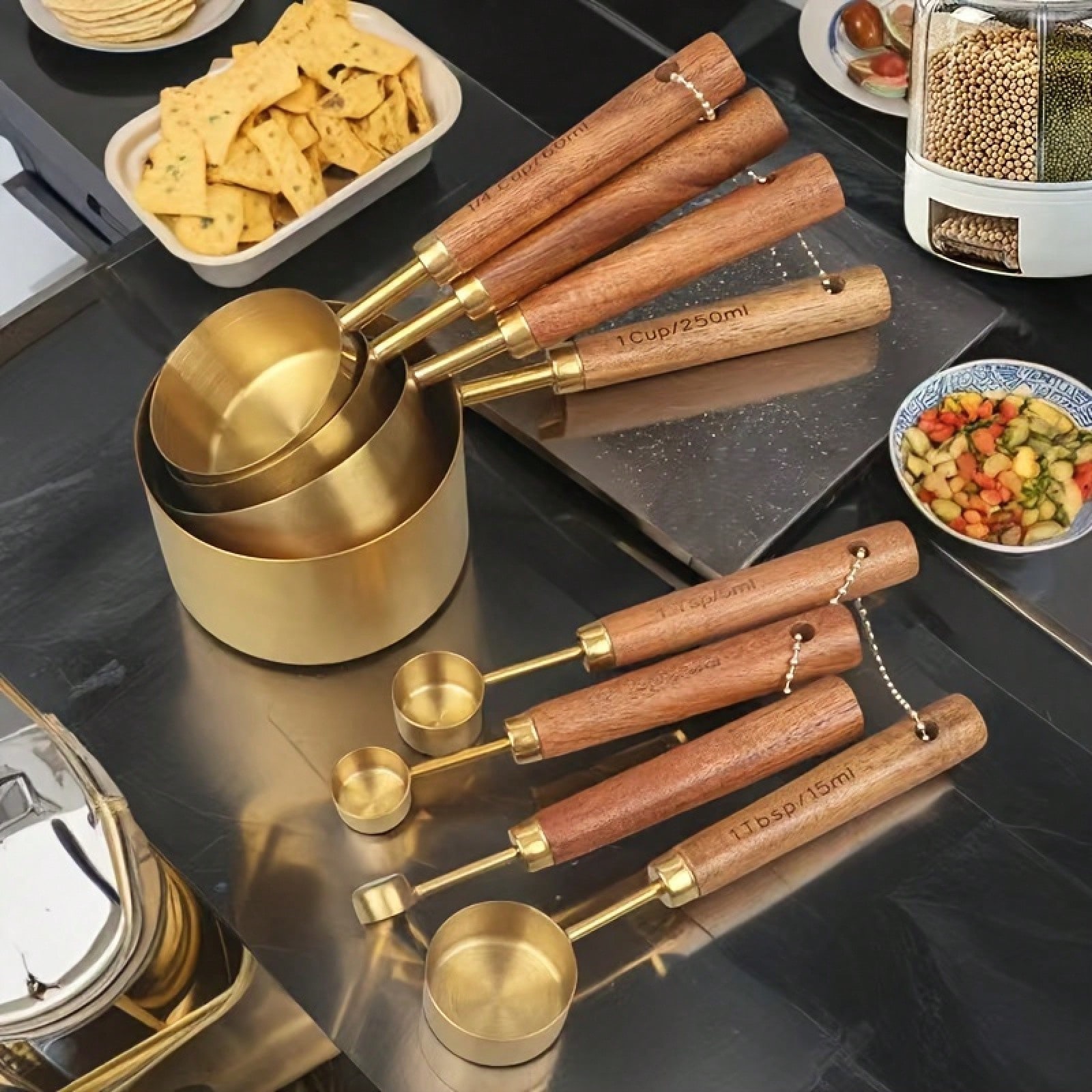 8 Piece Stainless Steel Measur - đánh giá và giá Baking (Kitchen Ingredient)