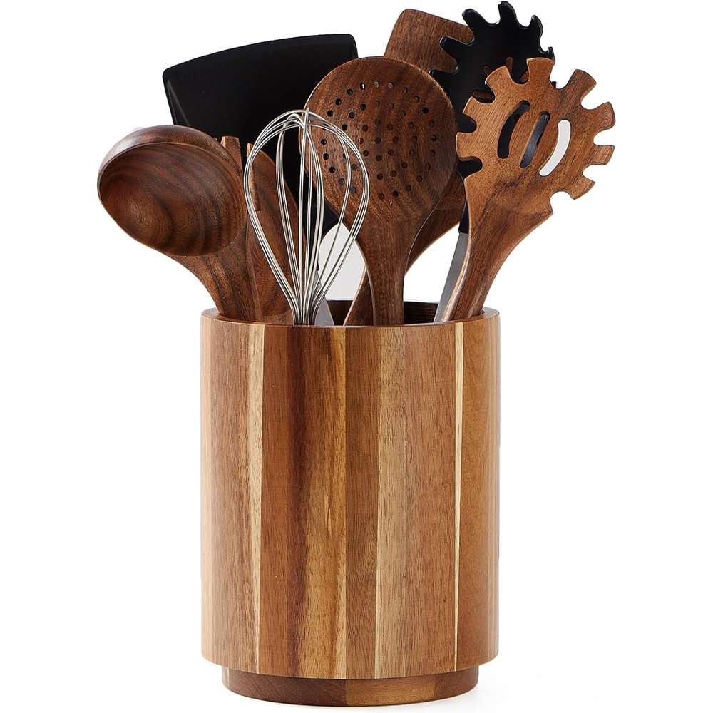 Acacia Wood Utensil Holder for - đánh giá và giá Kitchen Utensils