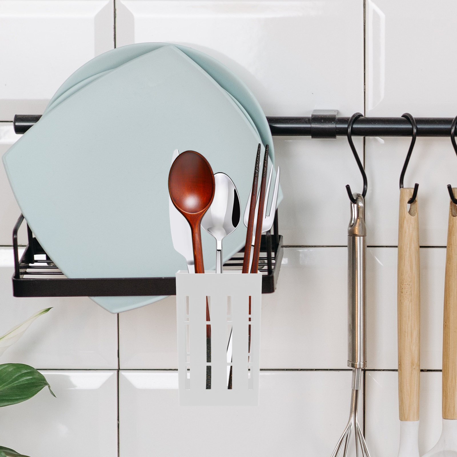 1Set Plastic Wall Mount Utensi - đánh giá và giá Kitchen Utensils